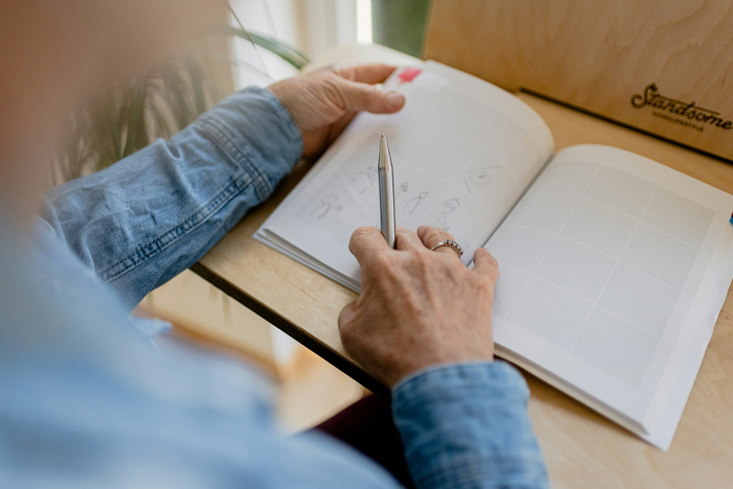 Person centered counselling. Person writing.