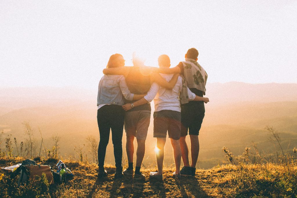 Solution focused brief therapy. Group of friends.